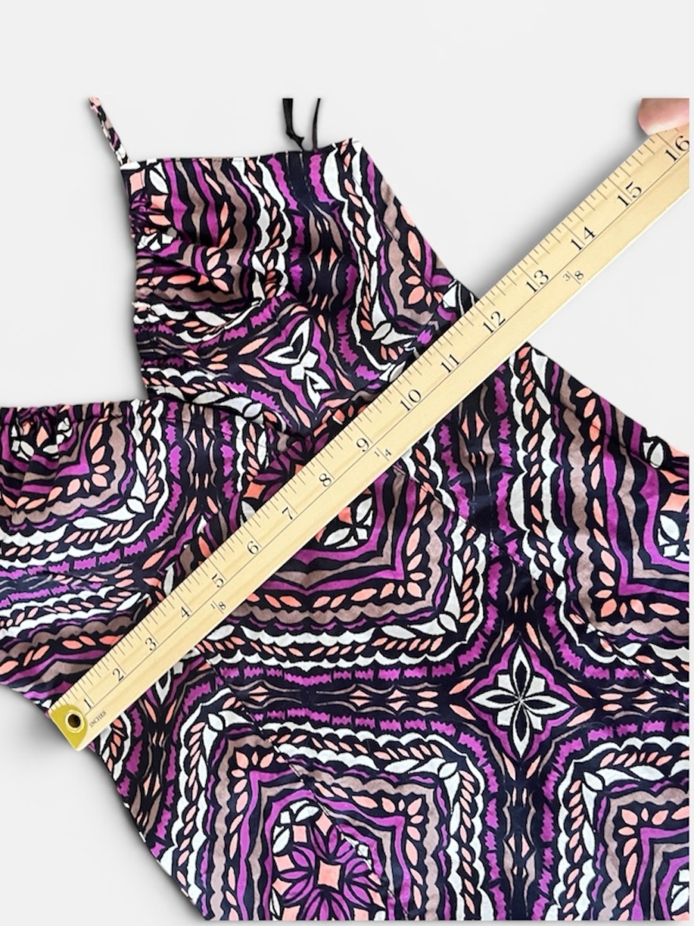 Y2K H&M Divided Halter Mini Dress Purple Geometric Medallion Print Size 4 - Picture 4 of 6